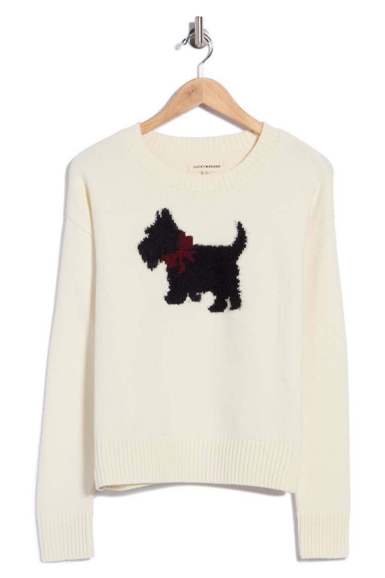 Scottie Crewneck Sweater, Main, color, GARDENIA