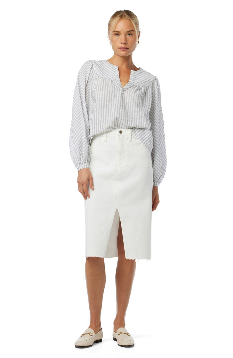 Joe's The Joplin Raw Hem Midi Denim Skirt, Alternate, color, 