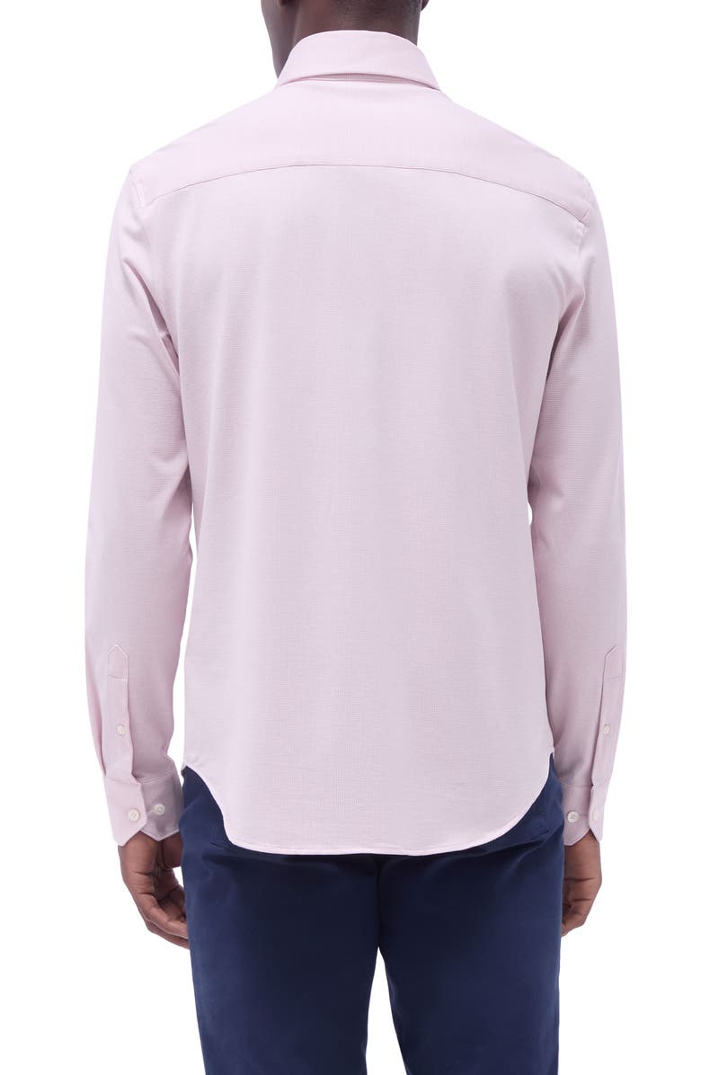 Bugatchi Devon Micro Houndstooth OoohCotton<sup>®</sup> Button-Up Shirt, Alternate, color, Dusty Pink