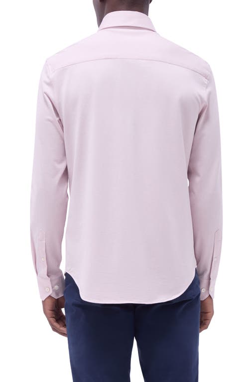 Bugatchi Devon Micro Houndstooth Ooohcotton® Button-up Shirt In Dusty Pink