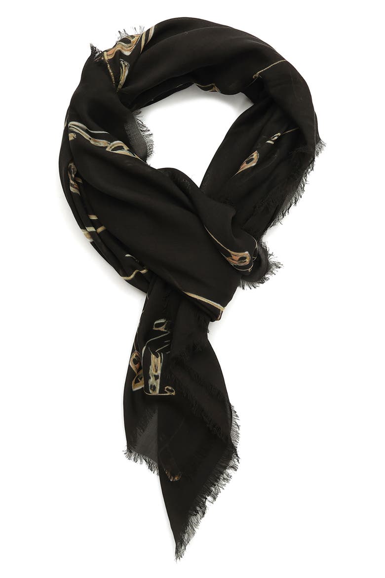 Cora Square Scarf, Alternate, color, BLACK