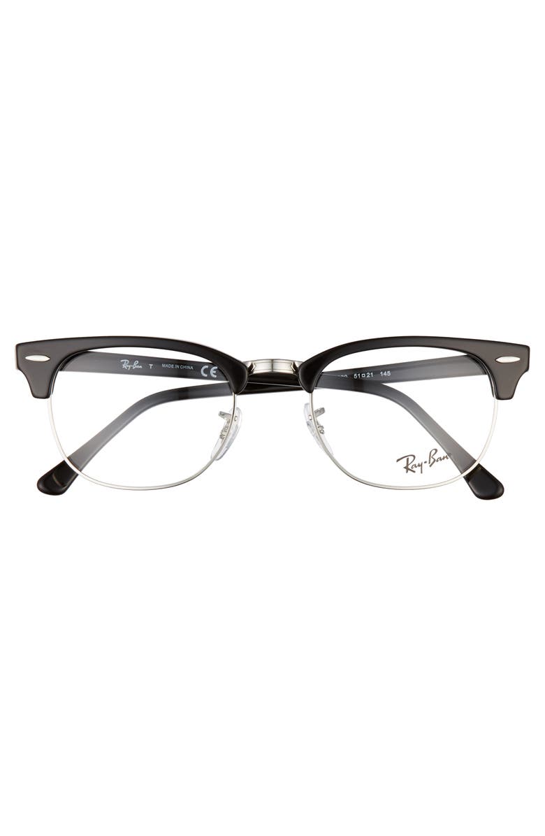 Ray-Ban 51mm Optical Glasses, Alternate, color, Shiny Black