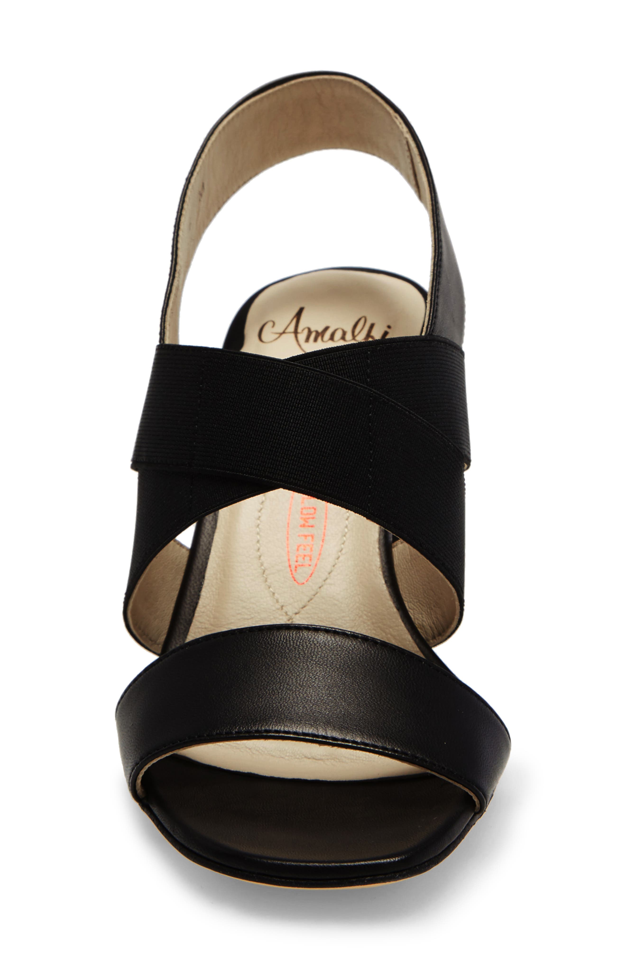 Amalfi by Rangoni Etty Sandal, Alternate, color, Black Baby Kid/Black Elastic