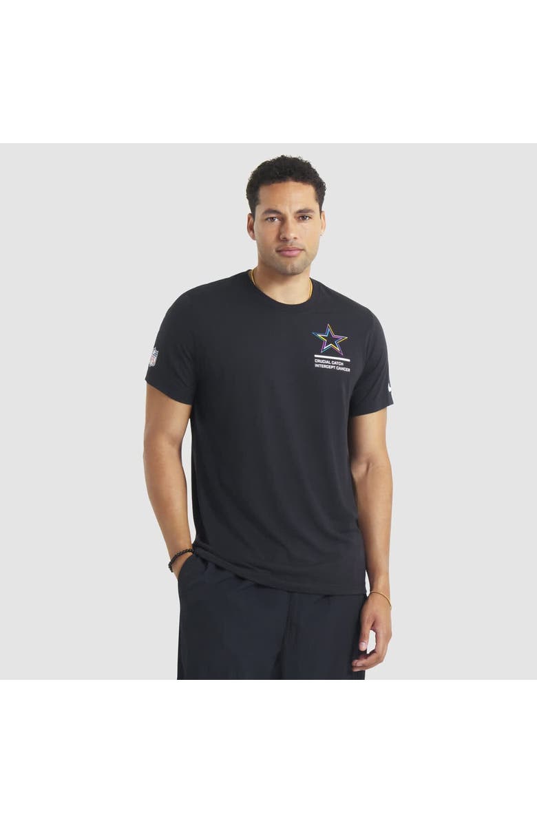 Nike Men's Nike Black Dallas Cowboys Tall 2025 NFL Crucial Catch Tri-Blend Dri-FIT T-Shirt, Main, color, Black