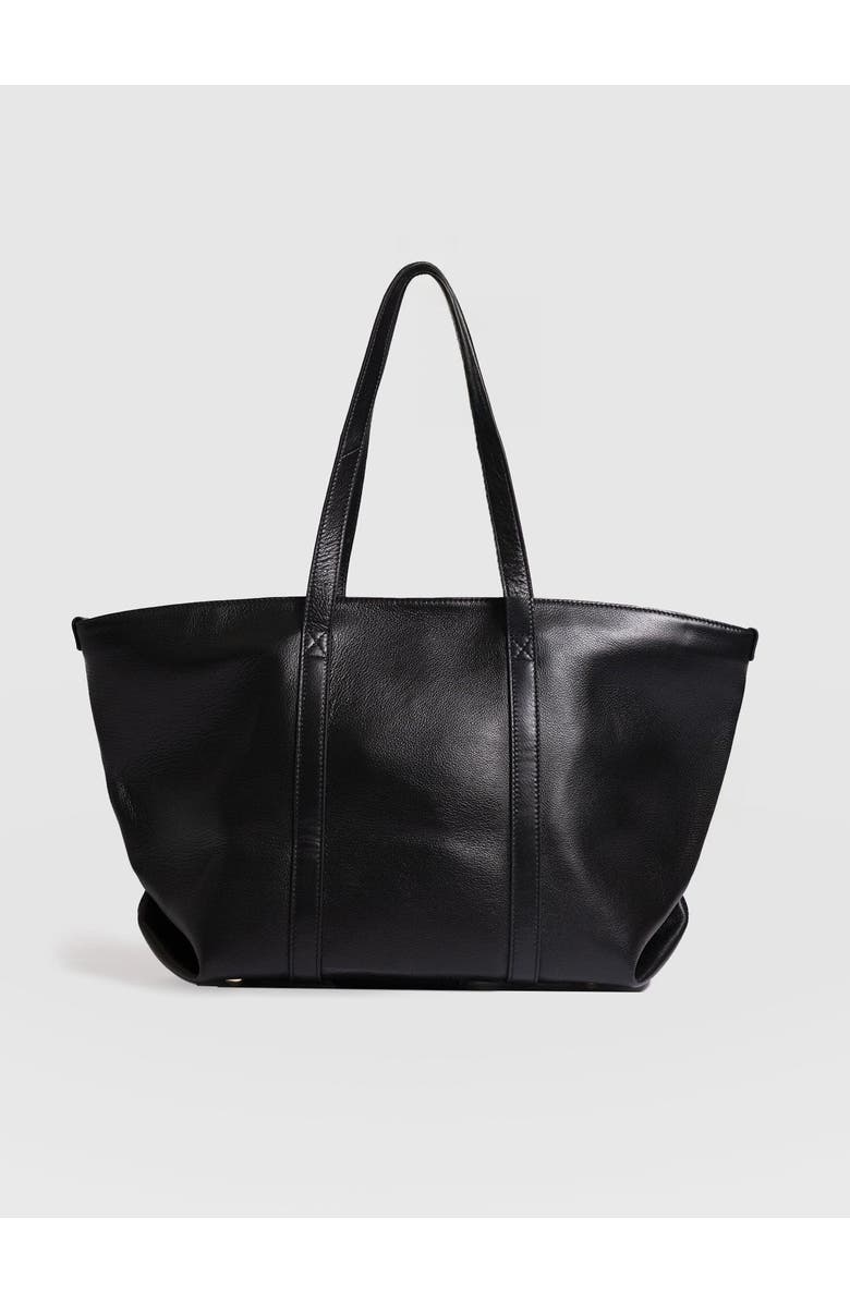 Saint + Sofia Kara Shopper Bag, Alternate, color, Black Leather