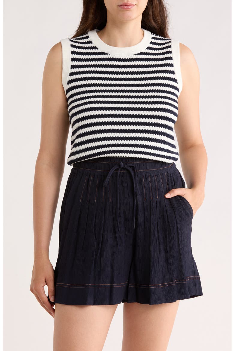 Stripe Sweater Tank, Main, color, IVORY/ NAVY