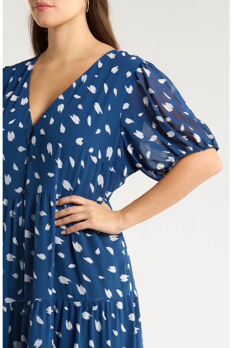 Elodie Dot Print Maxi Dress, Alternate, color, NAVY-CREAM