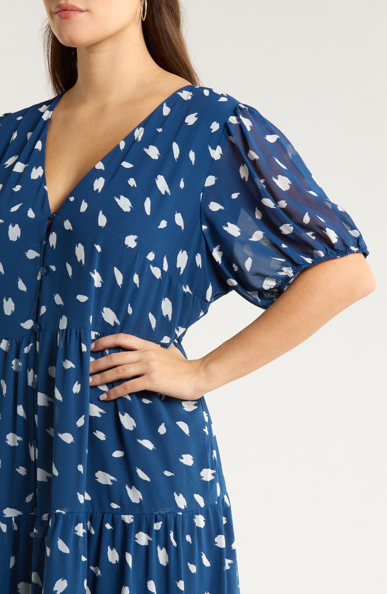 SUGARLIPS Elodie Dot Print Maxi Dress, Alternate, color, Navy-Cream