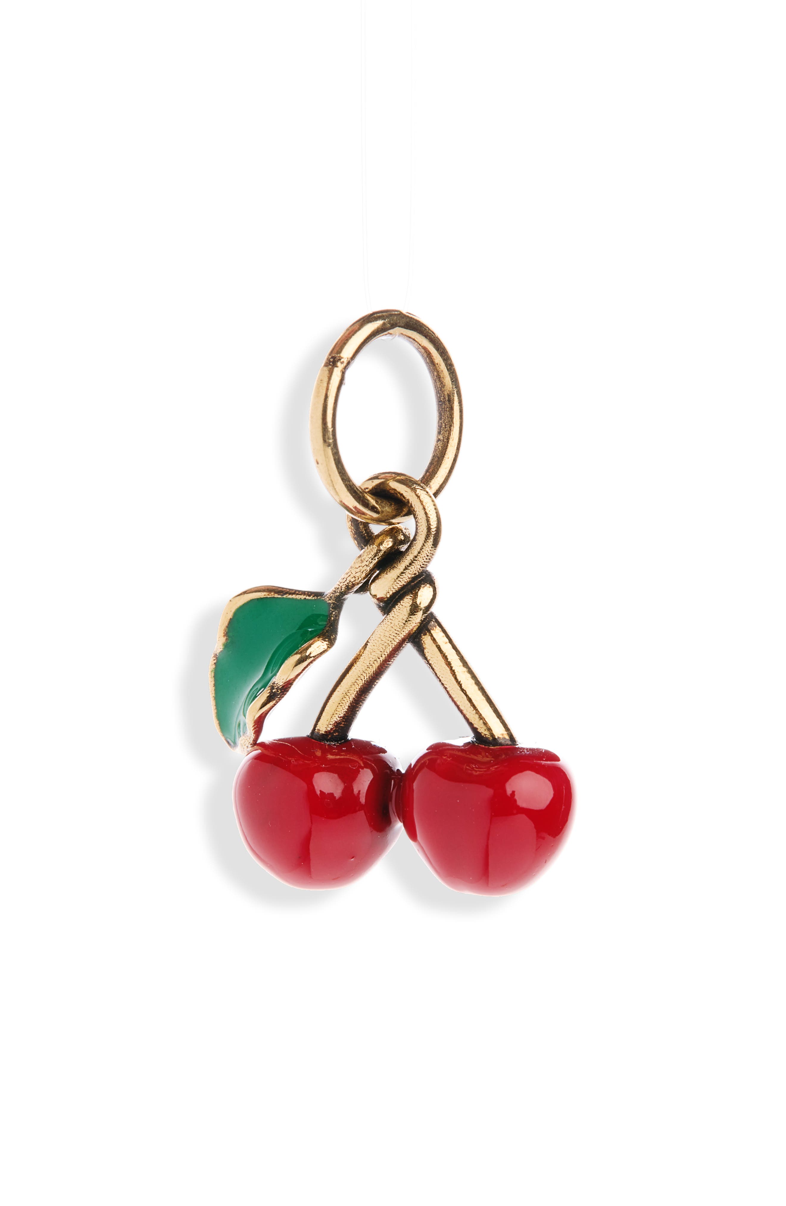 Cherry Bag Charm, Main, color, GOLD COLOR