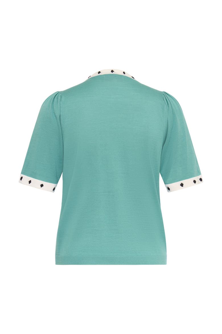 Light Pullover With Contrast Piping with Leopard Head Application, Alternate, color, Mint