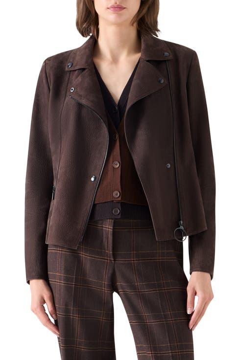Genuine Suede Moto Jacket