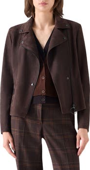Akris punto Genuine Suede Moto Jacket