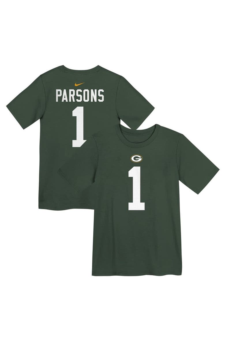 Preschool Nike Micah Parsons Green Green Bay Packers Name & Number T-Shirt, Main, color, Green