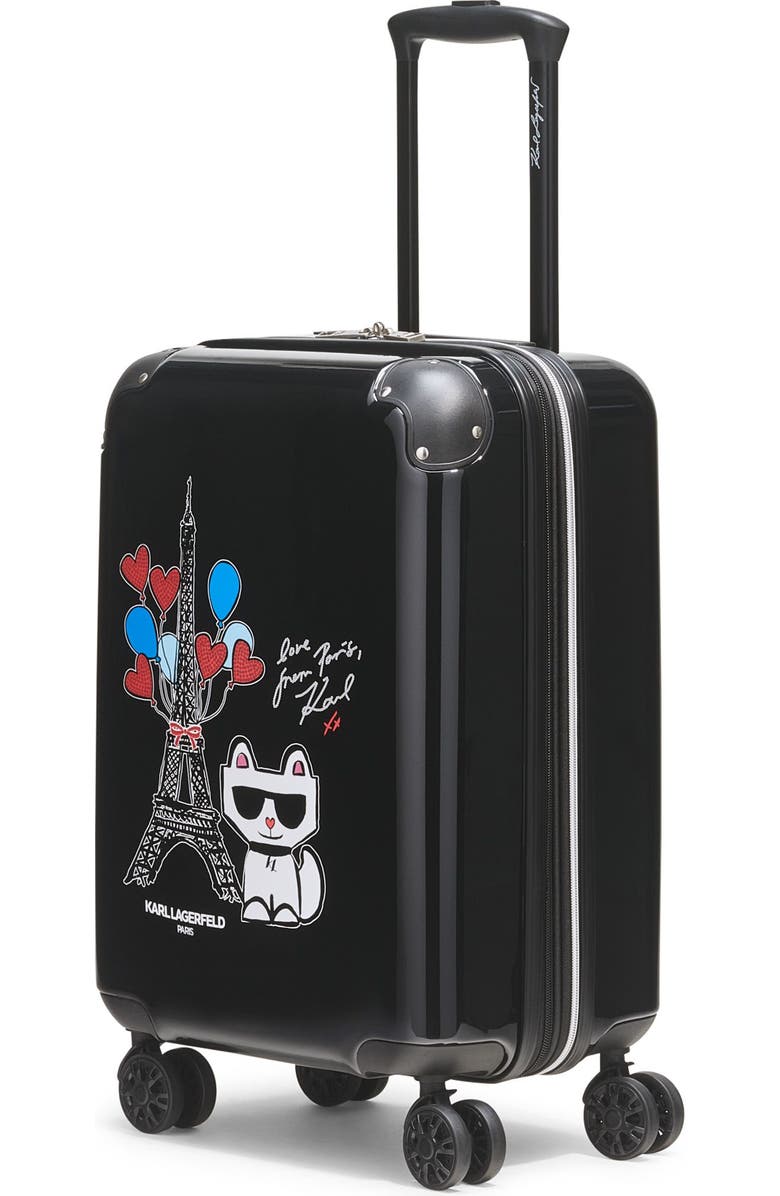 KARL LAGERFELD Up In Paris 21" Carry On Suitcase, Alternate, color, Black