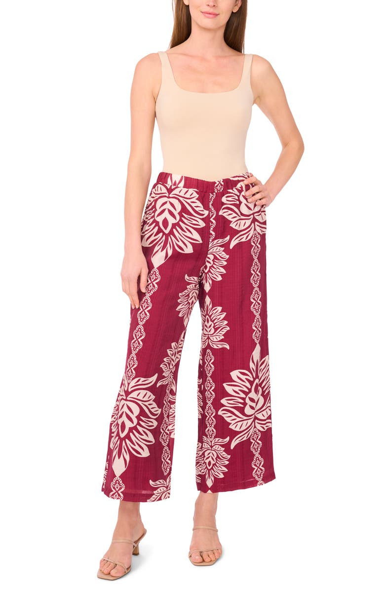 Halogen<sup>®</sup> Wide Leg Soft Pants, Alternate, color, Rhododendron Wine Print