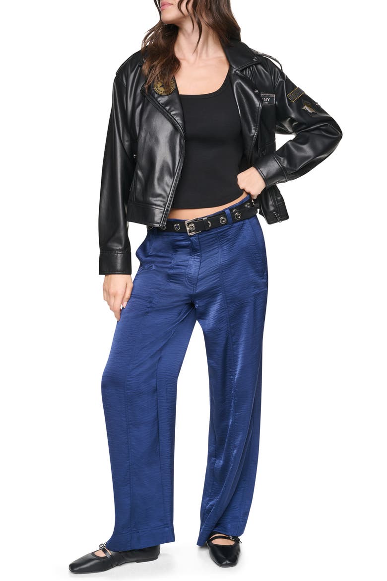 Wide Leg Glazed Pants, Alternate, color, INTREPID BLUE