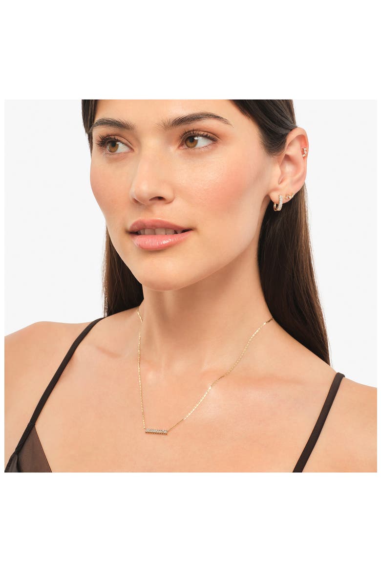 14K Gold Baguette Diamond Bar Pendant Necklace, Alternate, color, GOLD
