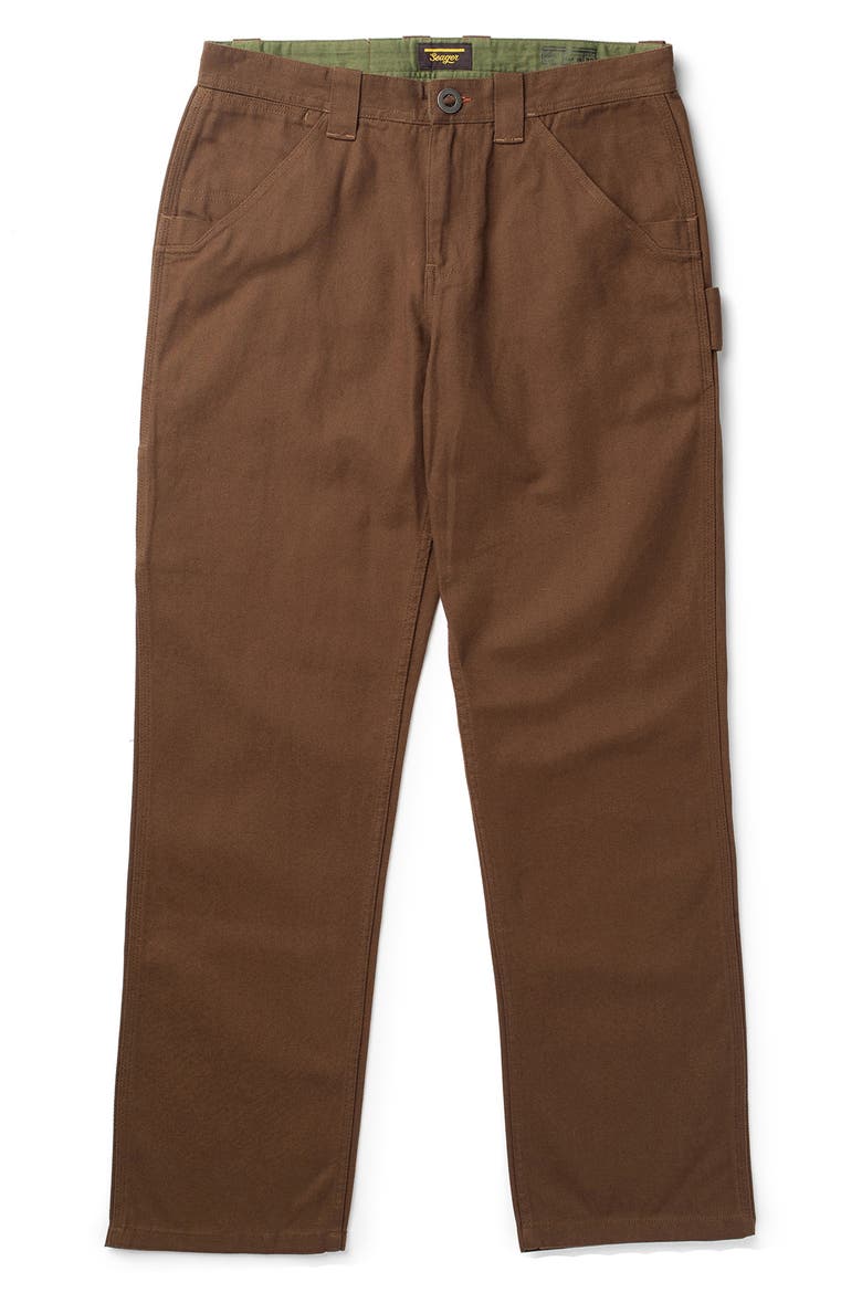 Bison Cotton Canvas Carpenter Pants, Main, color, TOBACCO