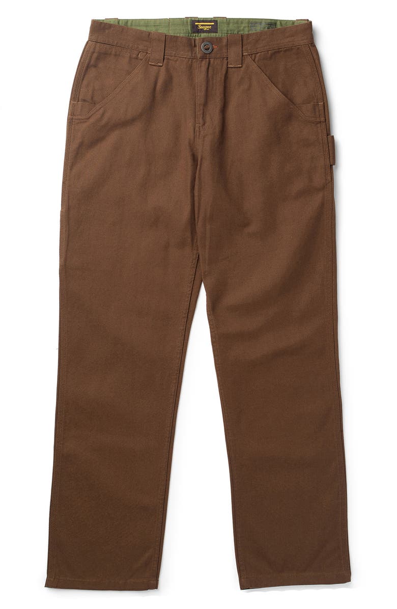 Seager Co Bison Cotton Canvas Carpenter Pants, Main, color, Tobacco