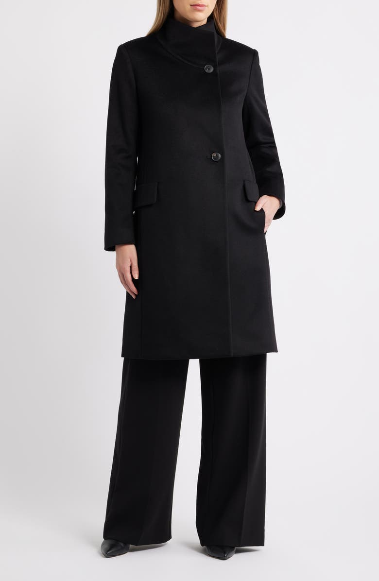 Fleurette Milly Cashmere Coat, Alternate, color, Black
