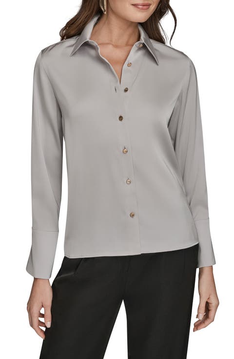Satin Button-Up Shirt