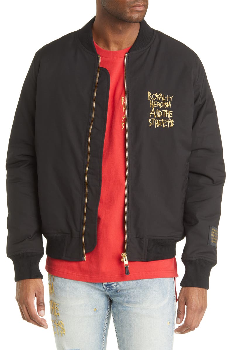 Ksubi Men's Embroidered Graphic Bomber Jacket, Main, color, 