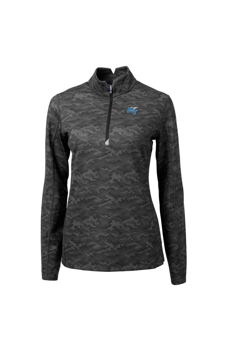 Cutter & Buck Women's Cutter & Buck Black MTSU Blue Raiders Traverse Camo Quarter-Zip Pullover Top, Alternate, color, 