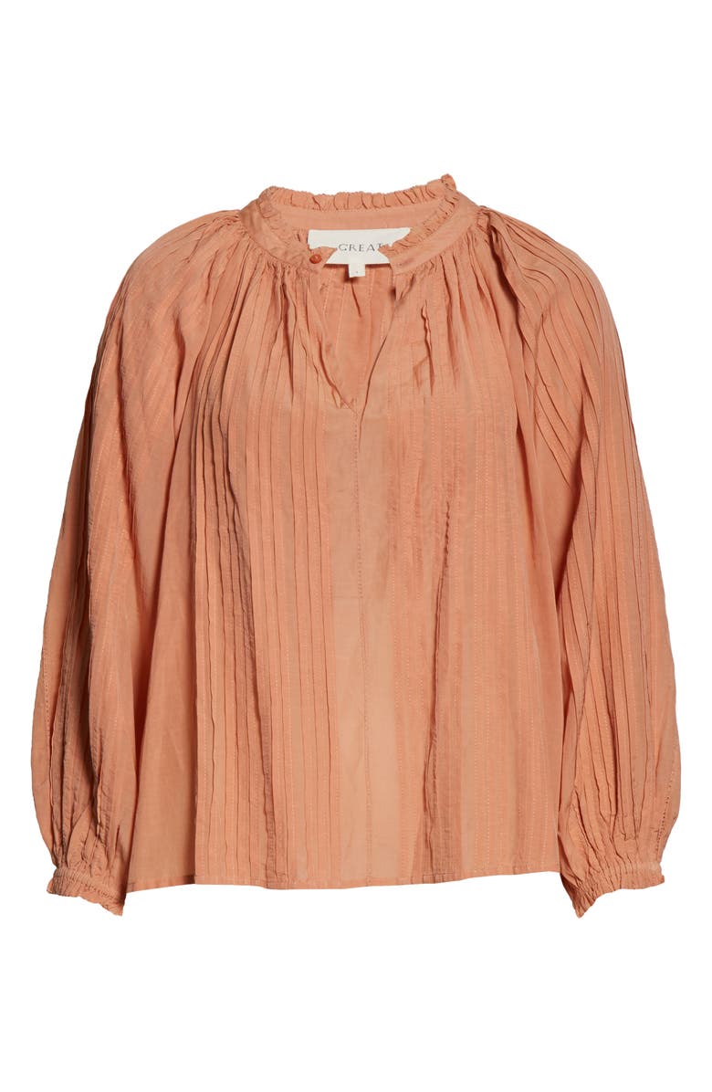 THE GREAT. The Lyric Pintuck Cotton Blend Blouse, Alternate, color, 