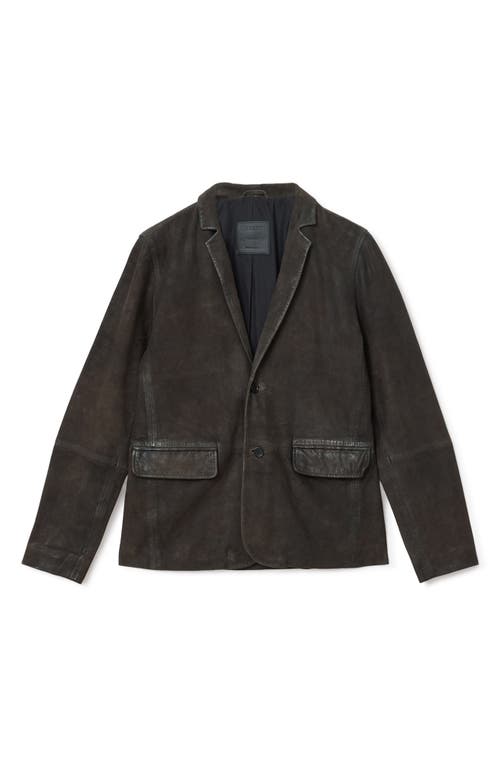 Allsaints Monet Waxed Suede Blazer In Brown