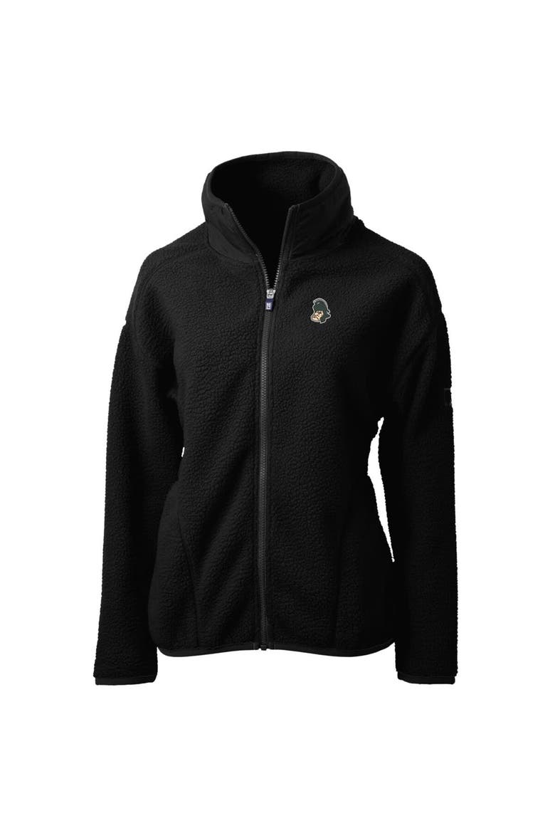 Women's Cutter & Buck Black Michigan State Spartans Cascade Eco Sherpa Full-Zip Fleece Jacket, Alternate, color, Black