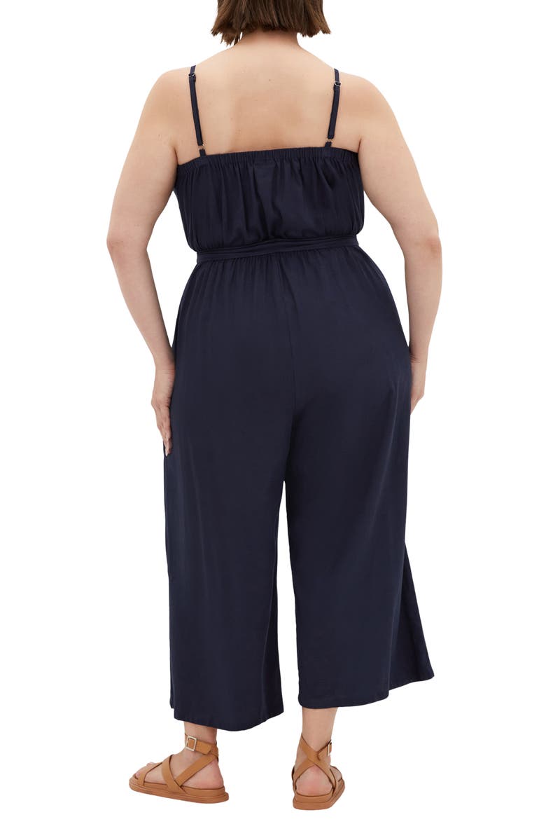 City Chic Lina Belted Jumpsuit, Alternate, color, Navy