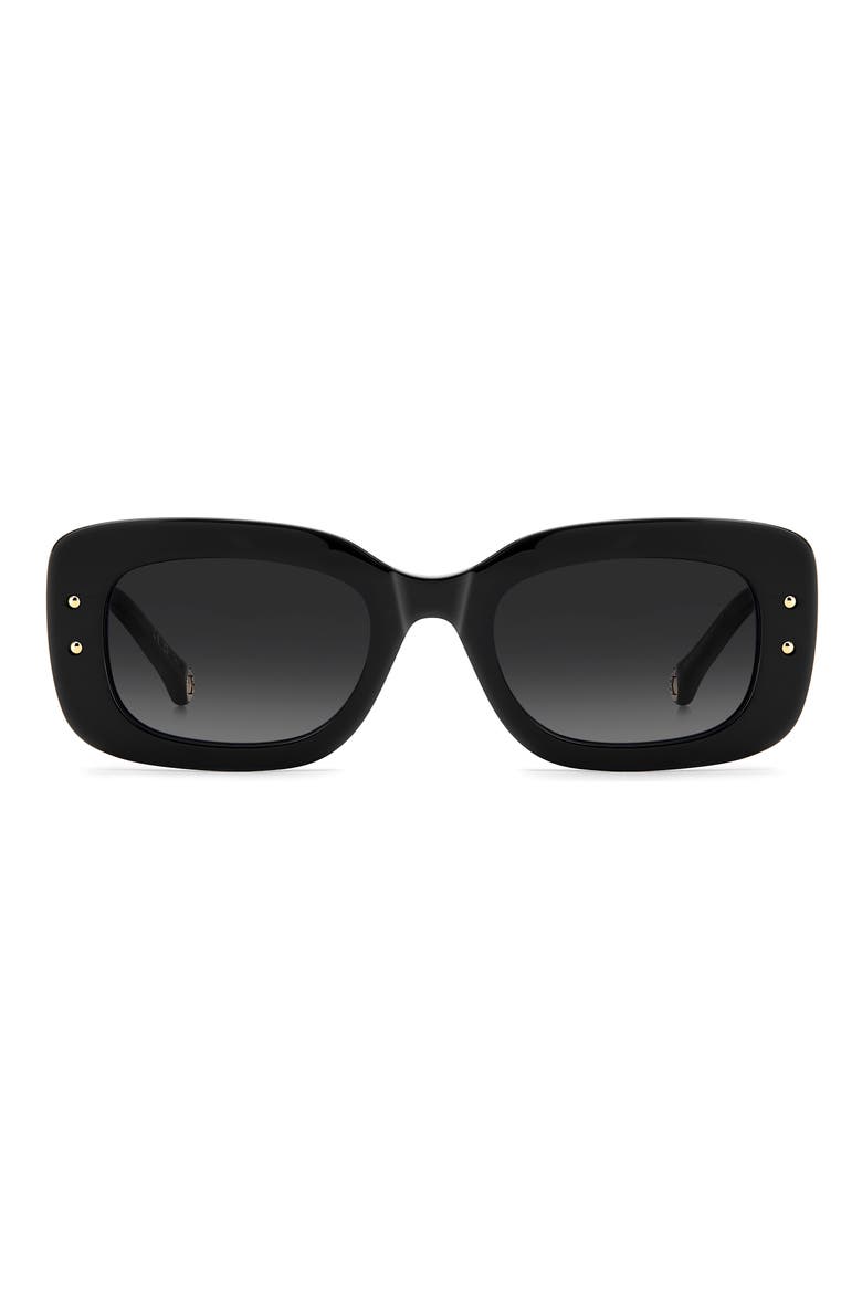 HER 0411/G/S/US 50mm Gradient Rectangular Sunglasses, Main, color, BLACK/ DARK GREY SF