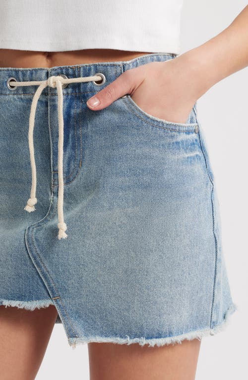 Ptcl Ridge Drawstring Waist Cutoff Denim Shorts In Indigo
