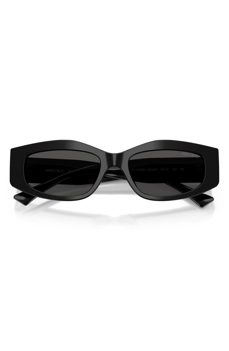 Jimmy Choo 53mm Irregular Sunglasses, Alternate, color, Black / Dark Grey