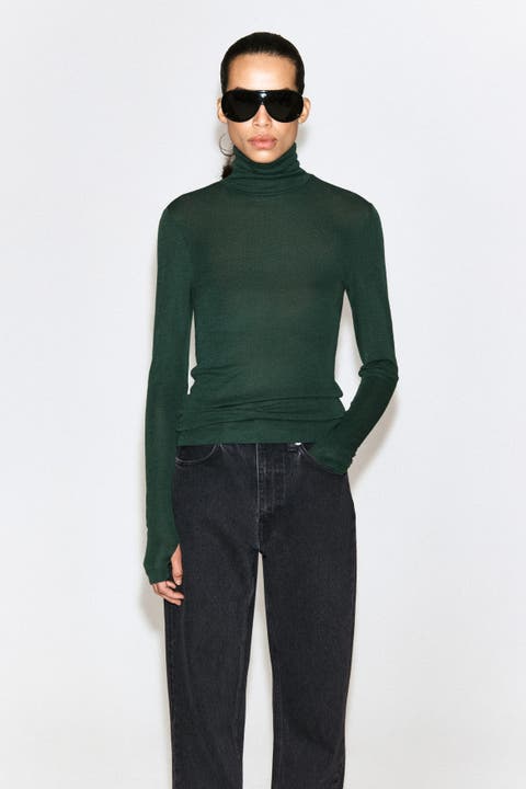 Merino Wool Turtleneck Top