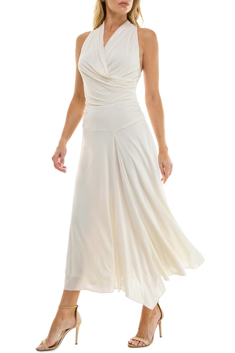 Surplice Handkerchief Hem Maxi Dress, Alternate, color, IVORY