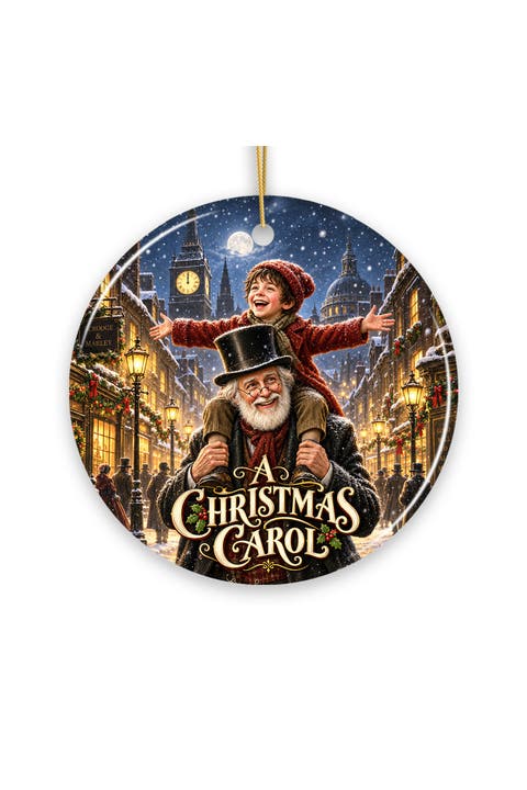 Scrooge And Tiny Tim Victorian Christmas Carol Ornament