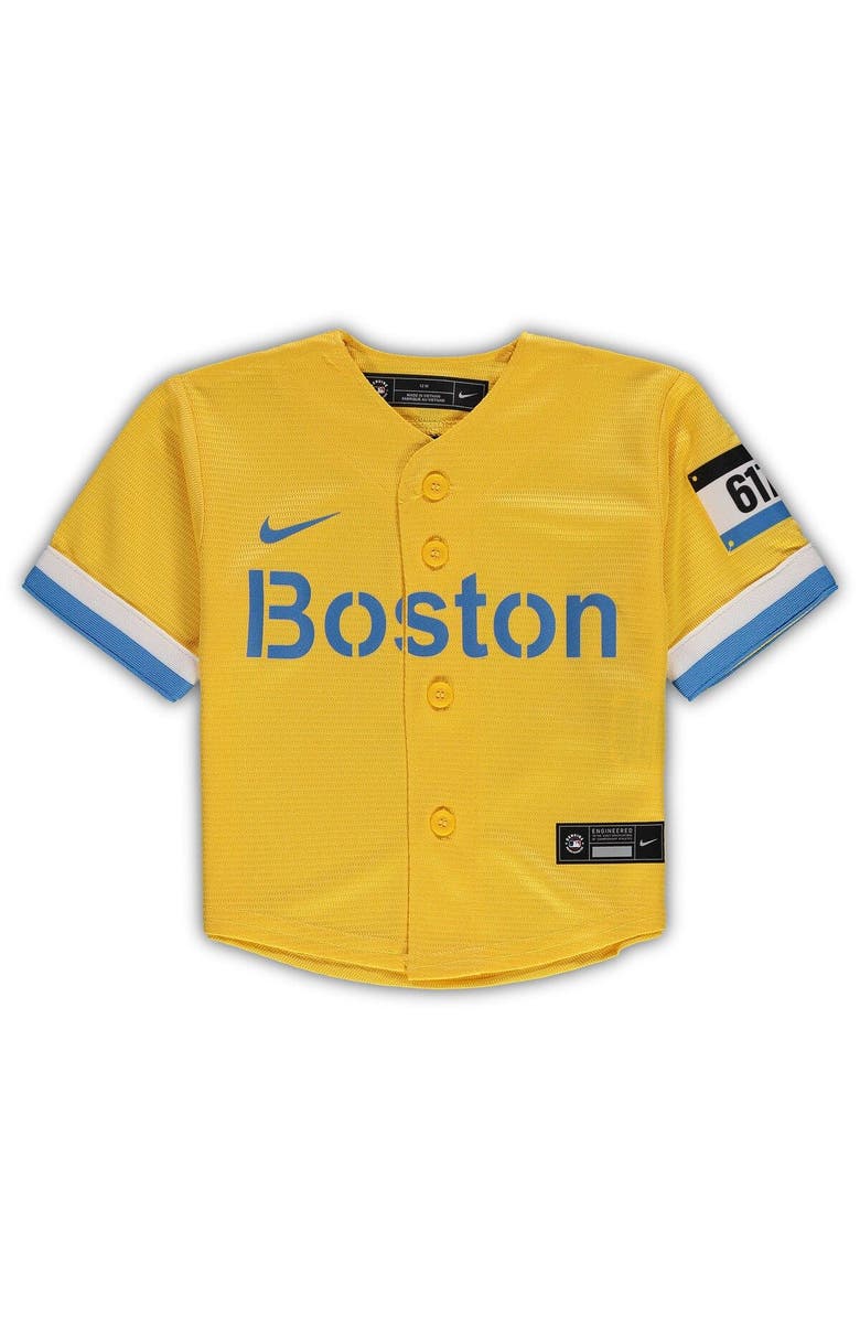 Nike Infant Nike Gold Boston Red Sox MLB City Connect Replica Jersey, Alternate, color, 