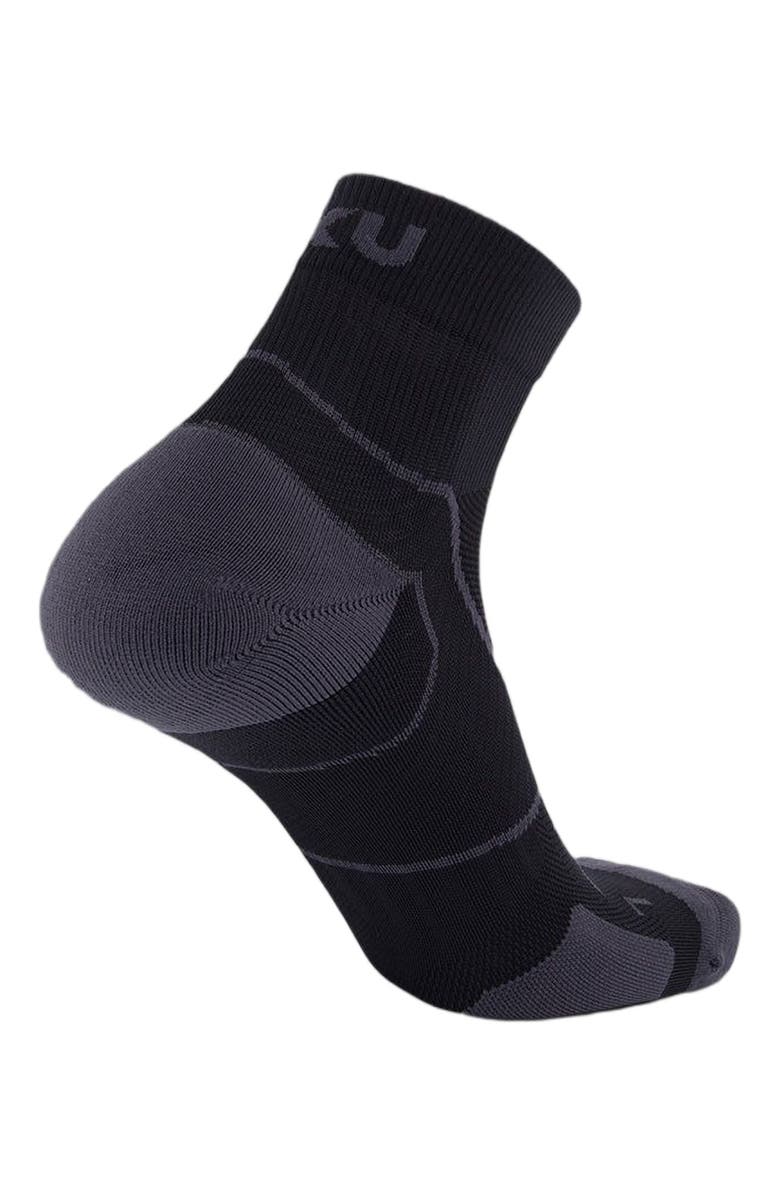 2XU Vectr Cushion 1/4 Crew Socks, Alternate, color, Black/Titanium