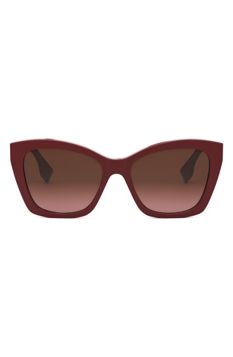 'Fendi Lettering 55mm Gradient Square Sunglasses