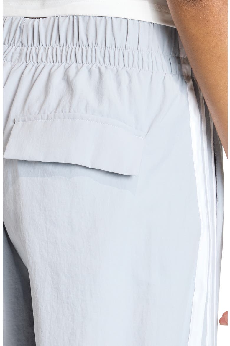 Essentials 3-Stripes Lifestyle Woven Parachute Pants, Alternate, color, HALO SILVER/ WHITE/