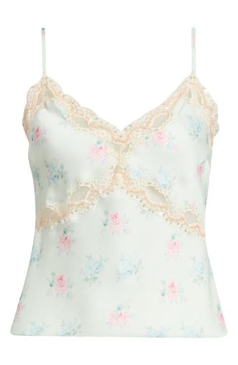 Lamora Lace Trim Satin Camisole