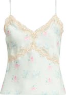 LoveShackFancy Lamora Lace Trim Satin Camisole