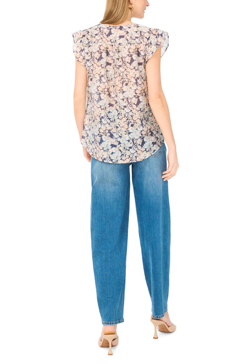 Flutter Sleeve Top, Alternate, color, CLASSIC NAVY