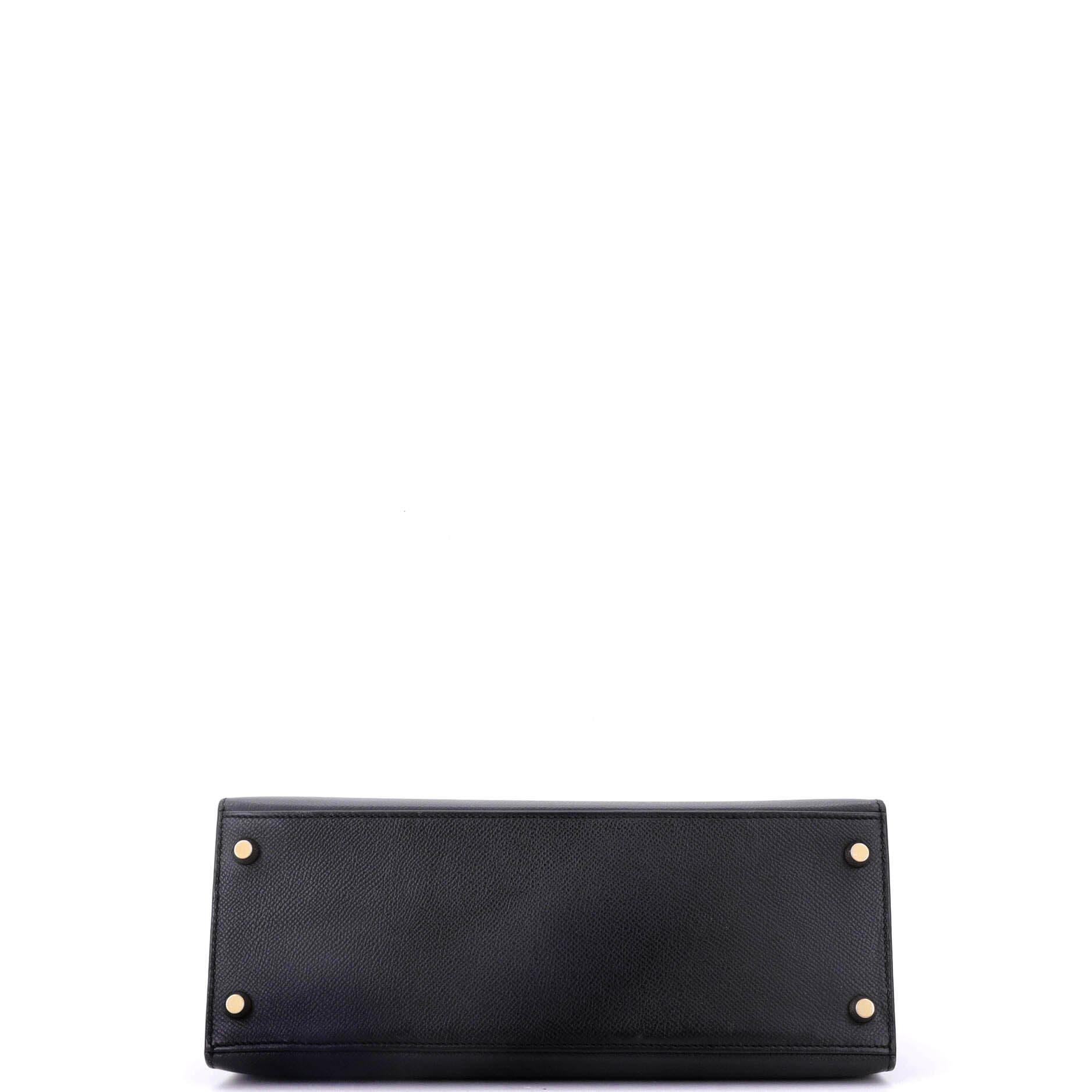 Pre-Owned Hermes Kelly Handbag Black Epsom with Gold Hardware 28, Alternate, color, 