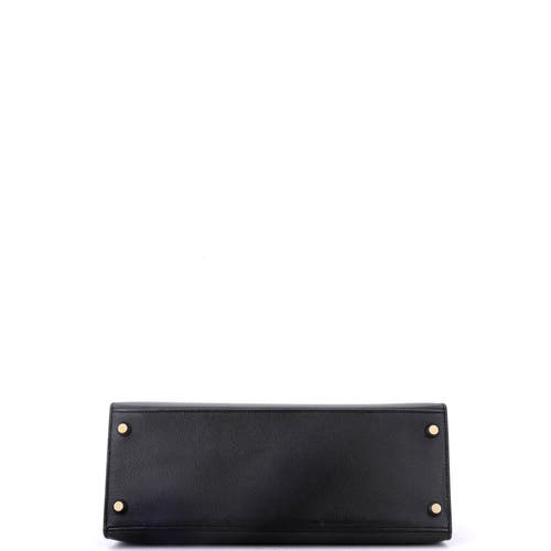 Pre-owned Hermes  Hermes Kelly Handbag Black Epsom With Gold Hardware 28 In Black
