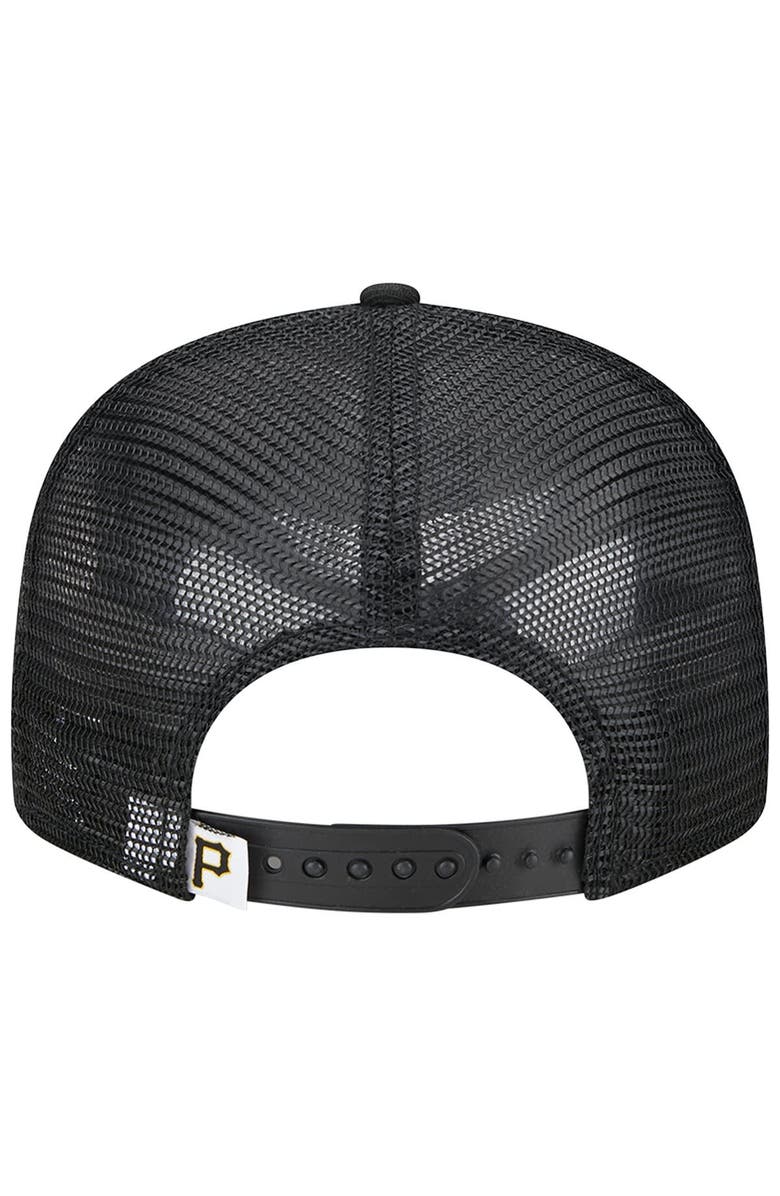 New Era Men's New Era Black Pittsburgh Pirates Team Color Trucker 9FIFTY Snapback Hat, Alternate, color, 