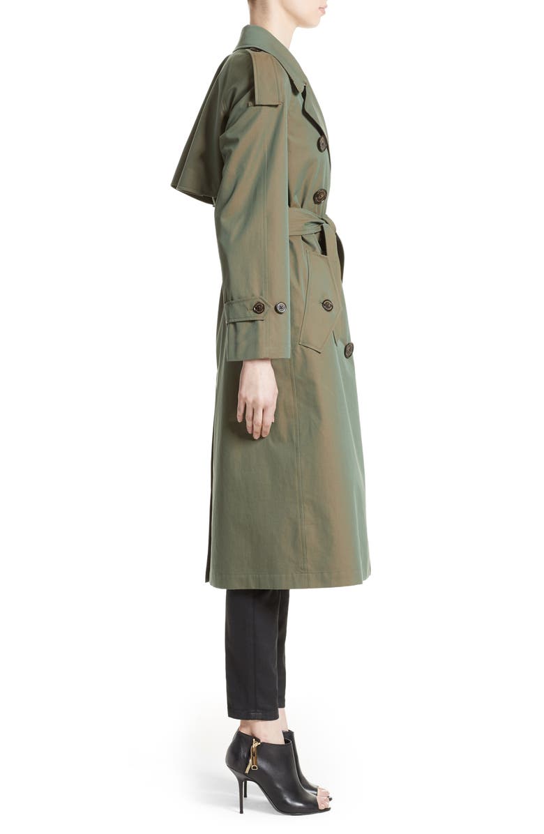 Burberry Tropical Gabardine Oversized Trench Coat, Alternate, color, 