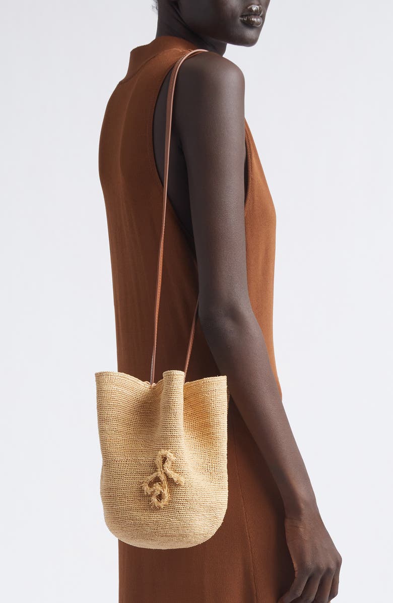Ruslan Baginskiy Chain Strap Raffia Hat Bag, Alternate, color, Natural Straw