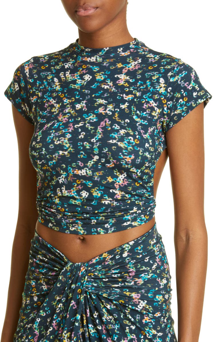 Isabel Marant Étoile Juvia Abstract Print Open Back Top, Alternate, color,